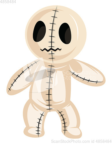 Image of Vector illustration of cute halloween rag doll on white backgrou