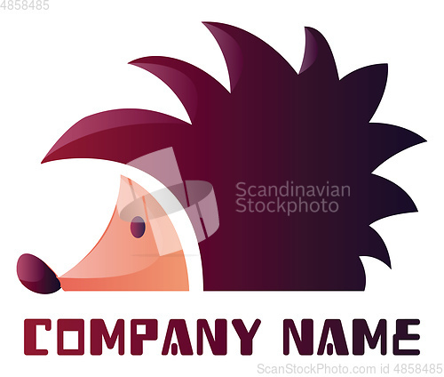 Image of Simple purple hedgehog vector logo design on white background