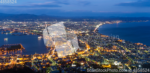 Image of Hakodate City in sunset