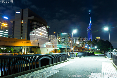 Image of Fukuoka cityscape at night