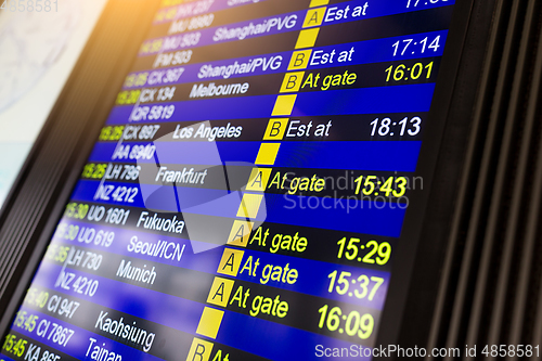 Image of Flight information display screen board