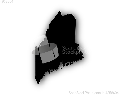 Image of Map of Maine with shadow