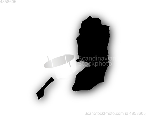 Image of Map of Palestine with shadow