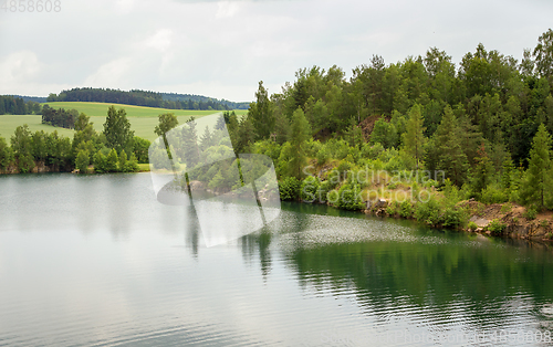 Image of abandoned flooded quarry, Czech republic