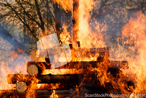 Image of big fire, burning witches