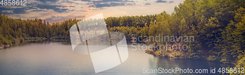 Image of abandoned flooded quarry, Czech republic