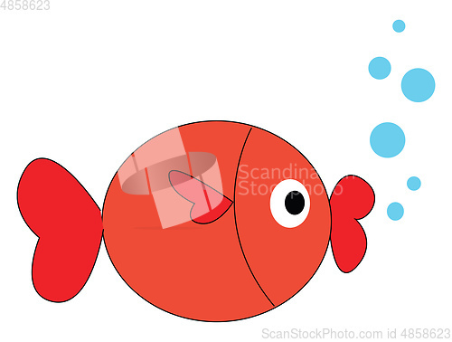 Image of Cute pink fish vector or color illustration
