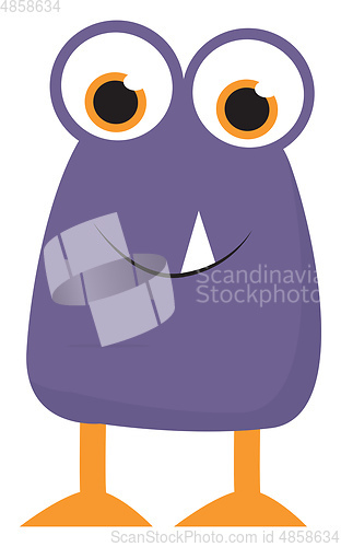 Image of A purple and orange monster vector or color illustration