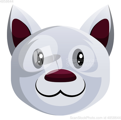 Image of Simple white cartoon puppy vector illustartion on white backgrou