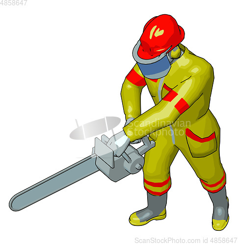 Image of A worker with tool picture vector or color illustration