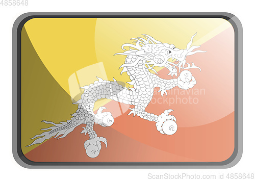 Image of Vector illustration of Bhutan flag on white background.