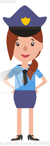 Image of A policewoman in uniform illustration vector on white background