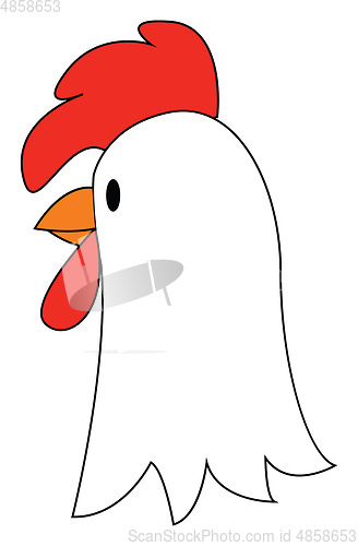 Image of Drawing of a hen vector or color illustration