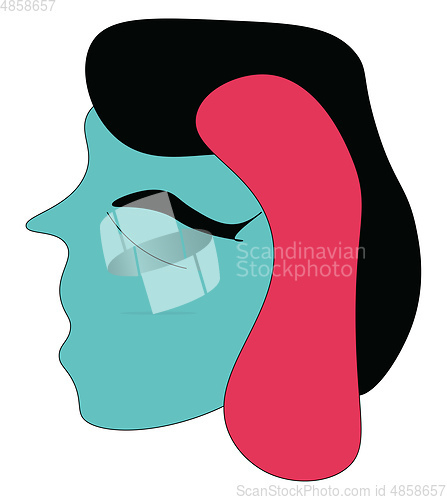 Image of Cartoon with pink phone vector or color illustration