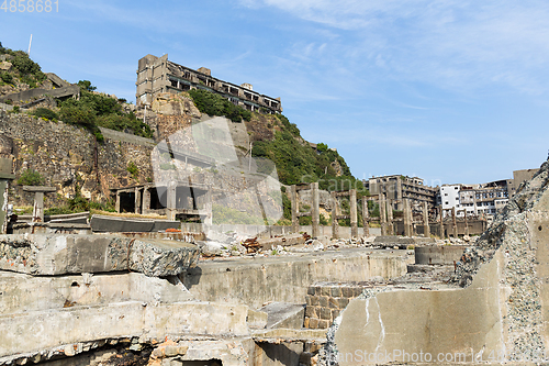 Image of Battleship Island in Japanese city