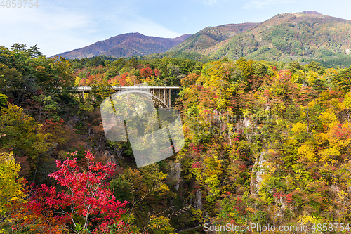 Image of Ofukazawa Bashi bridge crossing a canyon