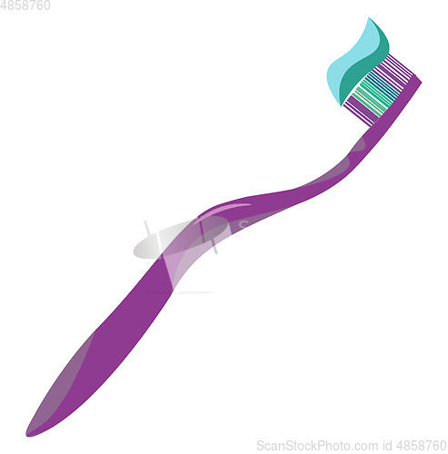 Image of Purple toothbrush vector or color illustration