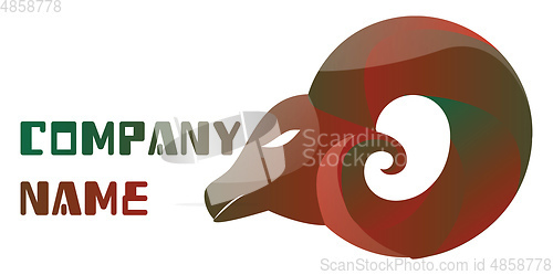 Image of Multicolor modern ram vector logo design on a white background