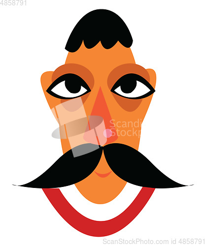 Image of A man with oval face vector or color illustration