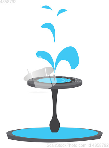 Image of Simple vector illustration of a blue fountain on white backgroun