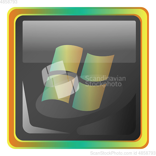 Image of Window grey vector icon illustration with colorful details on wh
