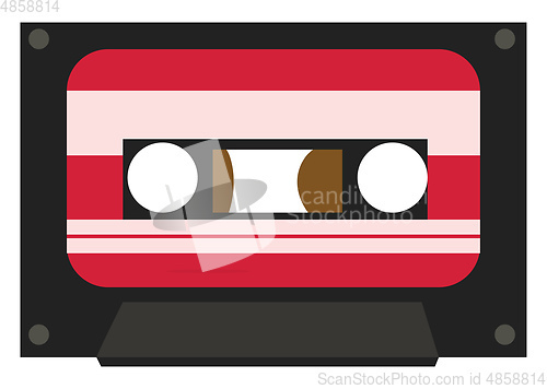 Image of An old cassette used for playing music vector color drawing or i