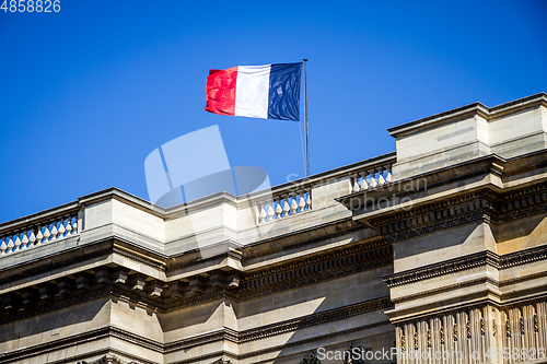 Image of French flag on the Pantheon, Paris