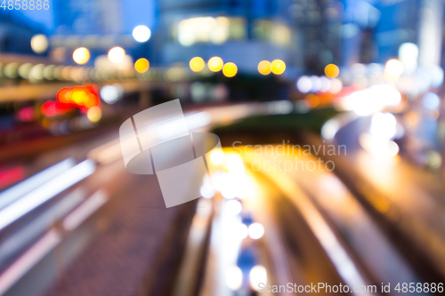 Image of Blur view of Hong kong traffic