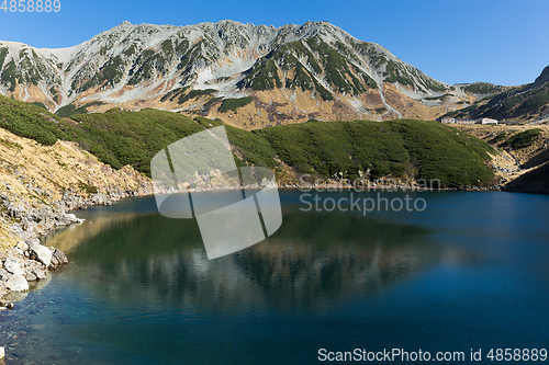 Image of Beautiful lake in Tateyama of Japan