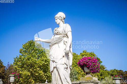 Image of Statue of Minerva in Luxembourg Gardens, Paris