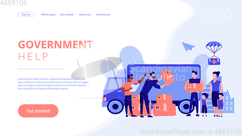 Image of Humanitarian aid concept landing page.