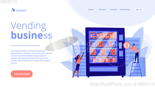 Image of Vending machine service concept landing page.