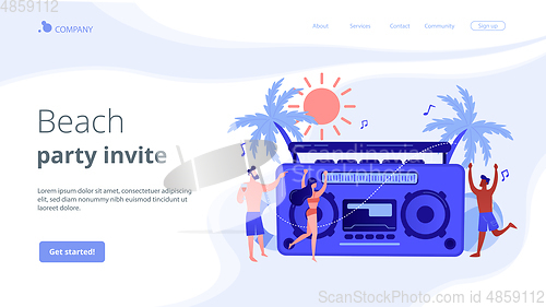 Image of Beach party concept landing page.