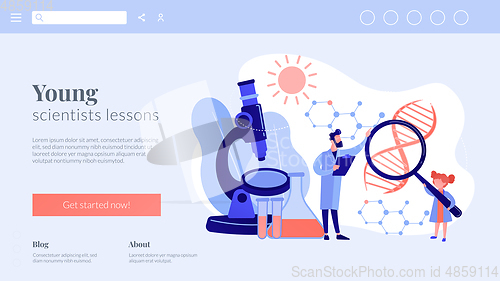 Image of Science camp concept landing page.