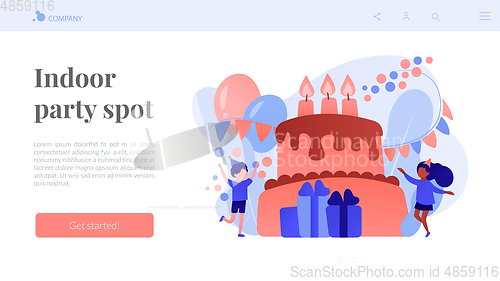 Image of Kids birthday concept landing page.