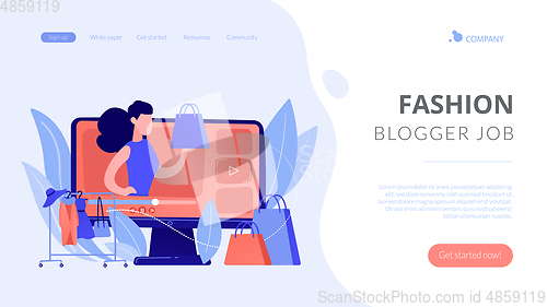 Image of Fashion blog concept landing page.