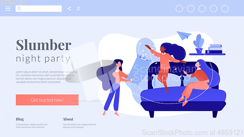 Image of Pajama party concept landing page.