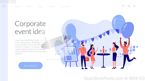 Image of Corporate party concept landing page.