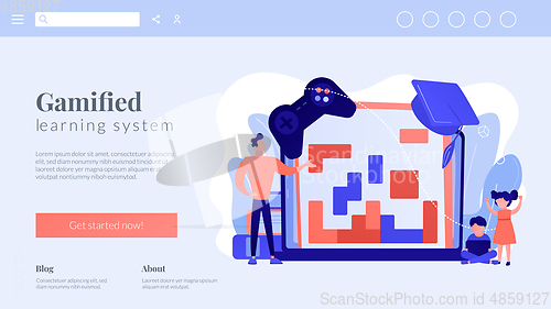 Image of Educational game concept landing page