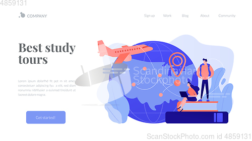 Image of Educational tourism concept landing page