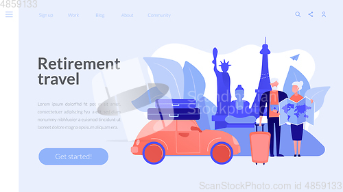 Image of Retirement travel concept landing page