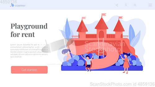 Image of Kids playground concept landing page.