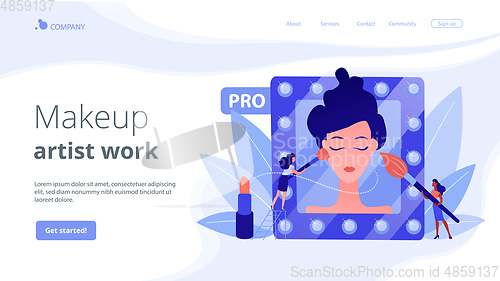 Image of Professional makeup concept landing page.
