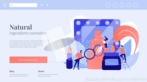 Image of Organic cosmetics concept landing page.