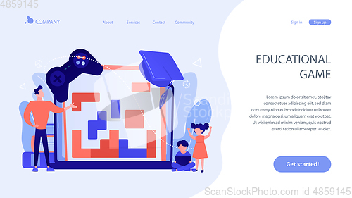 Image of Educational game concept landing page
