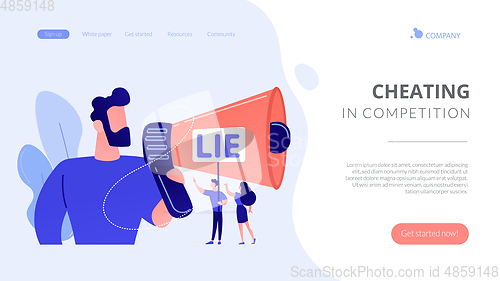 Image of Cheating concept landing page.