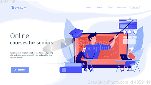 Image of Online learning for seniors concept landing page