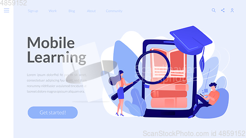 Image of Mobile learning concept landing page.