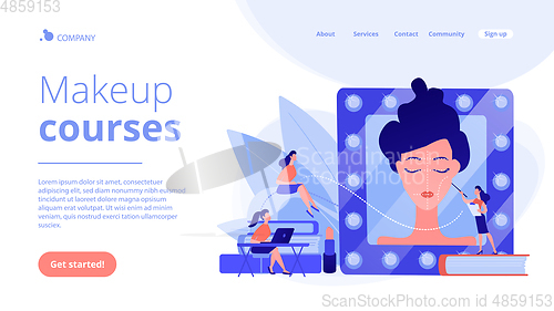 Image of Makeup courses concept landing page.