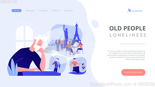 Image of Social isolation concept landing page